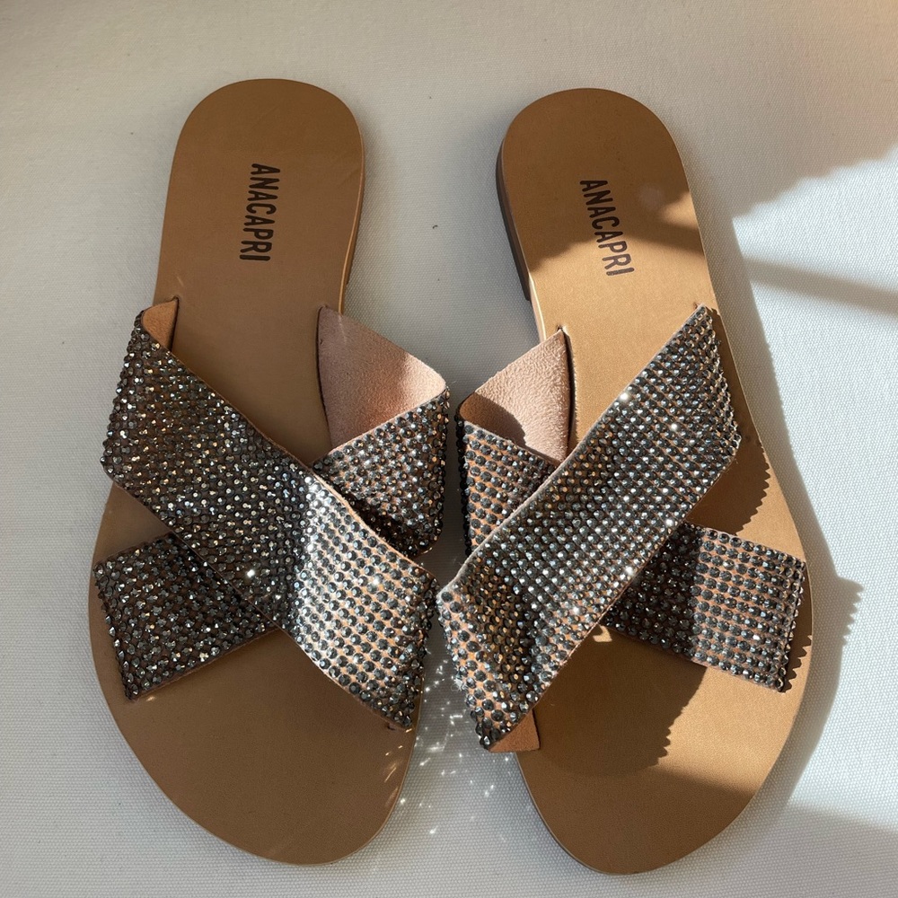 Ana Capri Studded Sandal from Brazil, Size 36